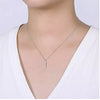 Necklace - 14K White Gold .07cttw Diamond Drop Bar Necklace
