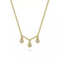 Necklace - 14K White Gold .09cttw 3 Stone Bezel Set Diamond Drop Pendant