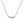 Necklace - 14K White Gold .11cttw Bezel Set Curved Diamond Bar Necklace