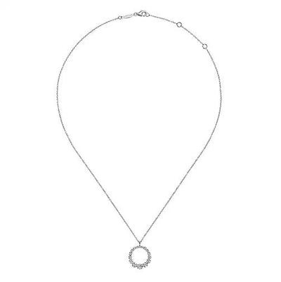 Necklace - 14K White Gold .25cttw Diamond Circle Pendant