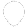 Necklace - 14K White Gold .25cttw Diamond Pave Clover 16 Inch Drop Necklace