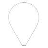 Necklace - 14K White Gold Curved .11cttw Pave Diamond Bar Necklace
