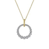 Necklace - 14K White & Yellow Gold .52cttw Diamond Bujukan 20mm Drop Necklace On 17.5 Inch Chain