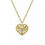 14K Yellow Gold .01cttw Diamond & Heart Pendant