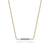 14K Yellow Gold .06cttw Diamond Bar Necklace with White Enamel