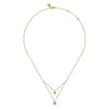 Necklace - 14K Yellow Gold .06cttw Diamond Double Heart Pendant