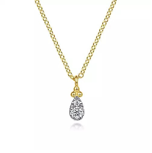 Necklace - 14K Yellow Gold .10cttw Diamond Bujukan Pendant