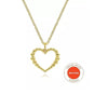 Necklace - 14K Yellow Gold Bujukan Beaded Open Heart Pendant
