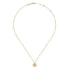 Necklace - 14K Yellow Gold Bujukan Medallion Pendant With .02cttw Starburst Diamond Center