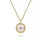 14K Yellow Gold Fresh Water Pearl with Bujukan Beaded Halo Necklace