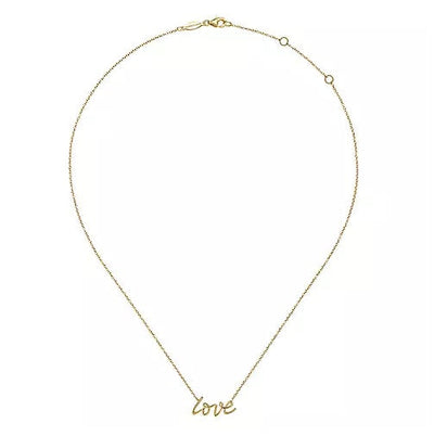Necklace - 14K Yellow Gold Love Pendant