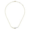 Necklace - 14K Yellow-White Gold .19cttw Diamond Bujukan Bar Pendant