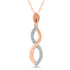 NECKLACES - 10K Rose Gold 1/20cttw Diamond Infinity Crossover Necklace