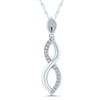 NECKLACES - 10K White Gold 1/20cttw Diamond Infinity Crossover Necklace