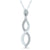 10K White Gold 1/20cttw Diamond Infinity Crossover Necklace