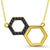 10K Yellow Gold 0.05cttw Black Diamond Honeycomb Necklace