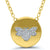 10K Yellow Gold 1/20cttw Diamond Bee Circle Necklace