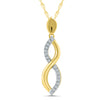 NECKLACES - 10K Yellow Gold 1/20cttw Diamond Infinity Crossover Necklace