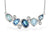 14K White Gold Blue Topaz, Sky, Swiss and Diamond Bezel Set Necklace