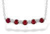 NECKLACES - 14K White Gold Ruby And Diamond Curved Bar Necklace