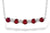 14K White Gold Ruby and Diamond Curved Bar Necklace