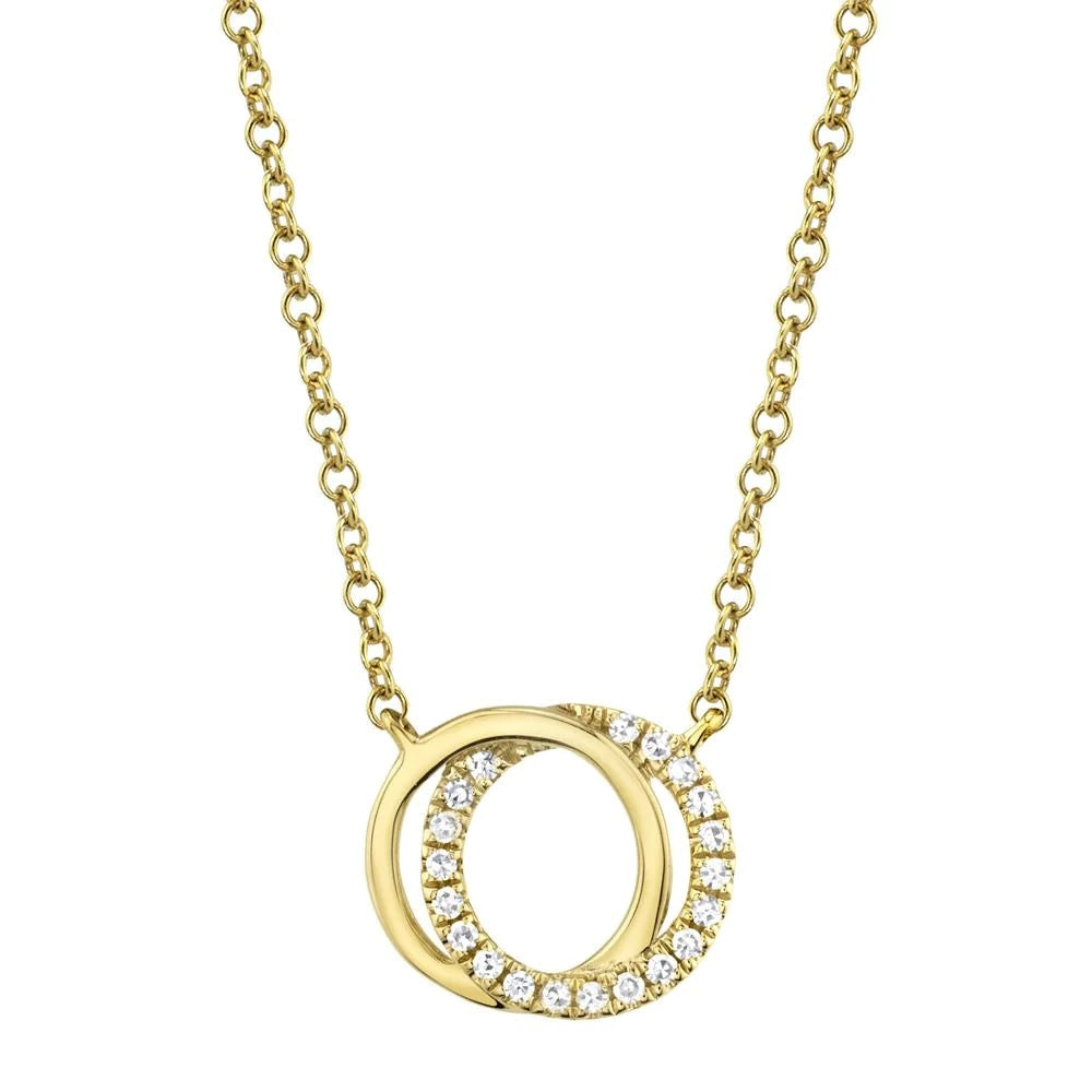 NECKLACES - 14K Yellow Gold 0.07cttw Diamond Love Knot Necklace