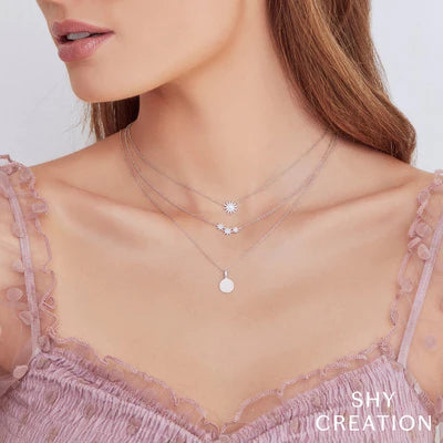 NECKLACES - 14K Yellow Gold 0.09cttw Diamond Star Necklace