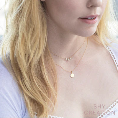 NECKLACES - 14K Yellow Gold 0.09cttw Diamond Star Necklace