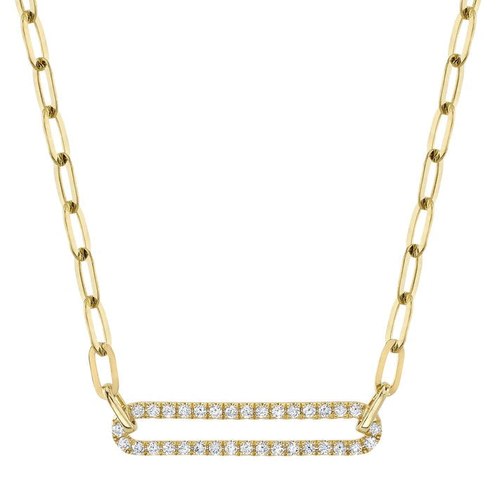 NECKLACES - 14K Yellow Gold 0.26cttw Diamond Paper Clip Link Necklace