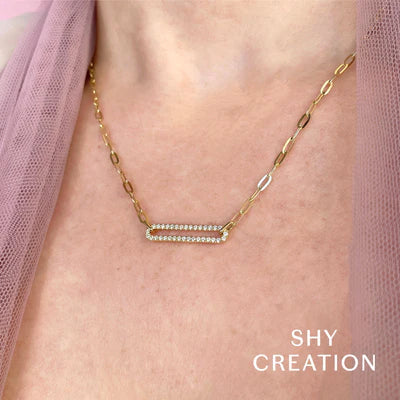 NECKLACES - 14K Yellow Gold 0.26cttw Diamond Paper Clip Link Necklace