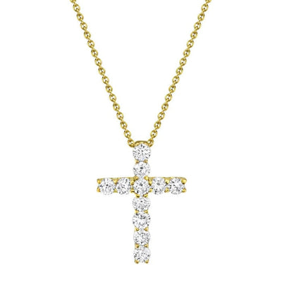 NECKLACES - 14K Yellow Gold 0.32cttw Diamond Cross Necklace