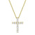 14K Yellow Gold 0.32cttw Diamond Cross Necklace