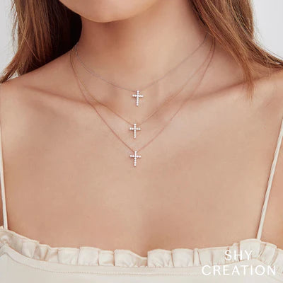 NECKLACES - 14K Yellow Gold 0.32cttw Diamond Cross Necklace