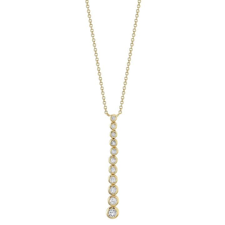 NECKLACES - 14K Yellow Gold 0.37cttw Diamond Journey Bezel Set Necklace