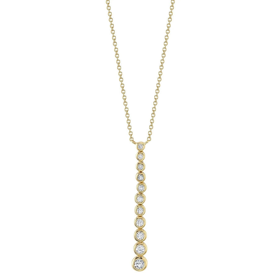 NECKLACES - 14K Yellow Gold 0.37cttw Diamond Journey Bezel Set Necklace
