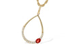 NECKLACES - 14K Yellow Gold Garnet And Diamond Drop Necklace