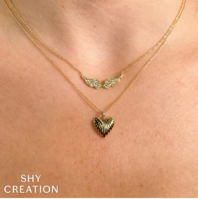 Colored Enamel Heart Chain Necklace in Gold | Uncommon James