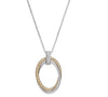 NECKLACES - 2-Tone Sterling Silver Necklace With Mesh And Cz 17"
