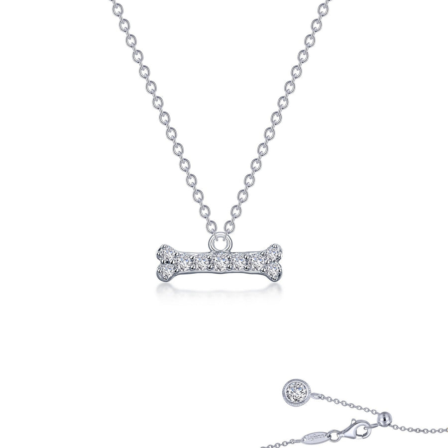 NECKLACES - Lafonn Necklace With Simulated Dog Bone .36 Cttw Diamond 20"