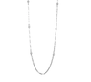 NECKLACES - Paper Clip Chain Necklace With  8 CZ Rondelle Stations 36"