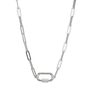 NECKLACES - Paperclip Chain Sterling Silver Necklace With CZ Motif 17"