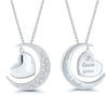 NECKLACES - Sterling Silver 1/20cttw Diamond Heart & Moon Necklace