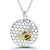 Sterling Silver & 10K Yellow Gold Diamond Bee and Honeycomb Necklace