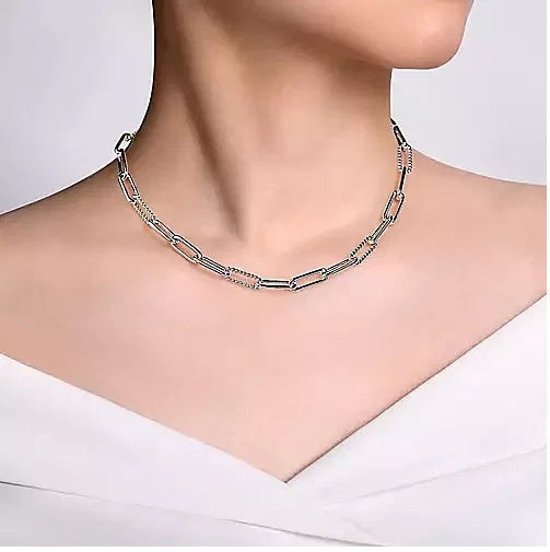 Buy Multi Gemstone Paper Clip Chain Necklace (20 Inches) in Platinum Bond  and Stainless Steel 9.50 ctw, Tarnish-Free, Waterproof, Sweat Proof Jewelry  at ShopLC.