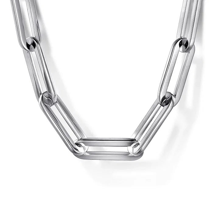 NECKLACES - Sterling Silver 17 Inch Paper Clip Chain Necklace