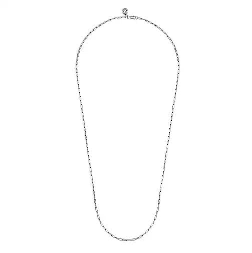 NECKLACES - Sterling Silver 24 Inch Paper Clip Chain Necklace