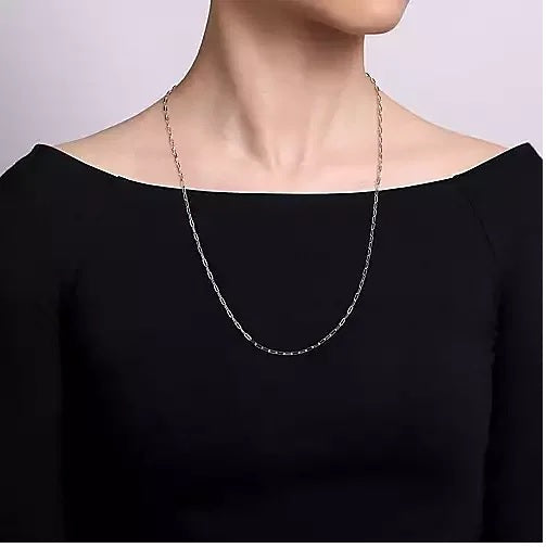 NECKLACES - Sterling Silver 24 Inch Paper Clip Chain Necklace