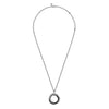 NECKLACES - Sterling Silver Black Spinel Circular Bujukan Pendant 24" Necklace