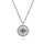 Sterling Silver Bujukan Medallion Pendant with .04cttw Diamond & .02cttw Sapphire Evil Eye Center