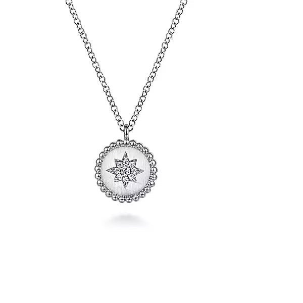 NECKLACES - Sterling Silver Bujukan Medallion Pendant With .04cttw Diamond Star Center